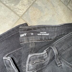 Old Navy Charcoal High-Rise Straight Jeans